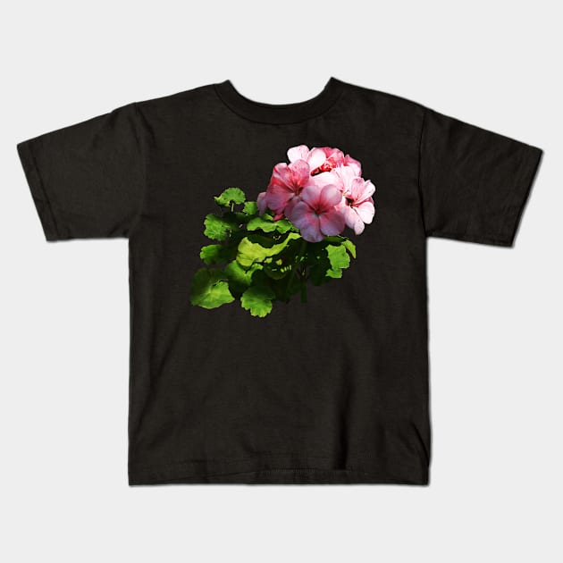 Geraniums - Pale Pink Geranium Kids T-Shirt by SusanSavad